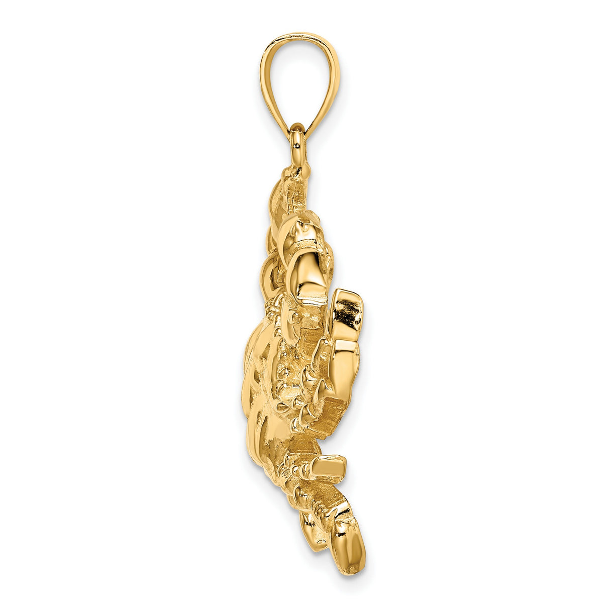14k Yellow Gold Crab Pendant with Nautical Zodiac Cancer Design for Men or Women