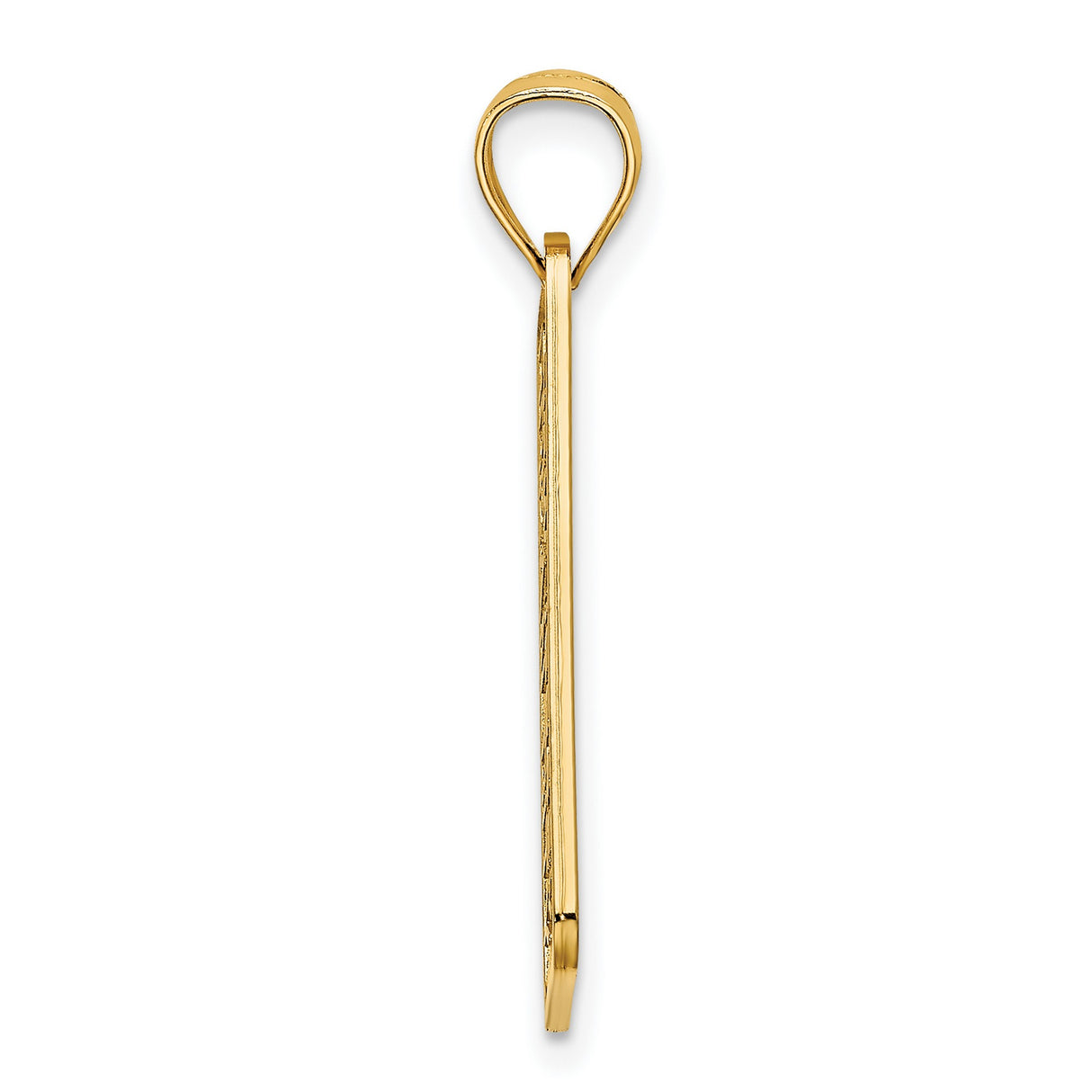 14k Yellow Gold Ocean City NJ Pendant, Rectangular New Jersey Charm