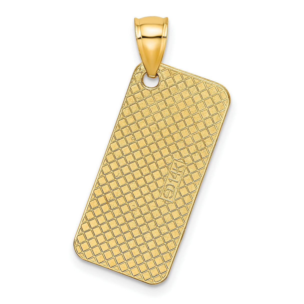 14k Yellow Gold Ocean City NJ Pendant, Rectangular New Jersey Charm