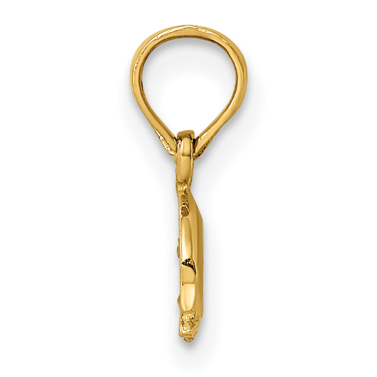 14k Yellow Gold Dolphin Pendant, Double Dolphin Charm with Ocean and Nautical Theme