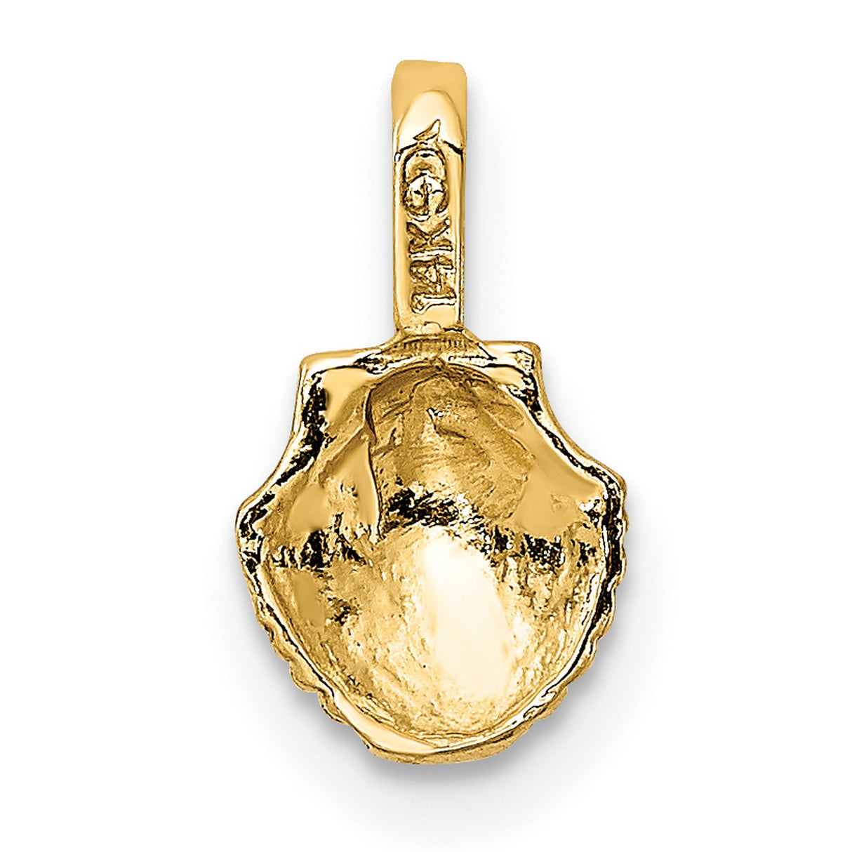 14k Yellow Gold Scallop Shell Pendant, Christian Symbol of Camino de Santiago Faith