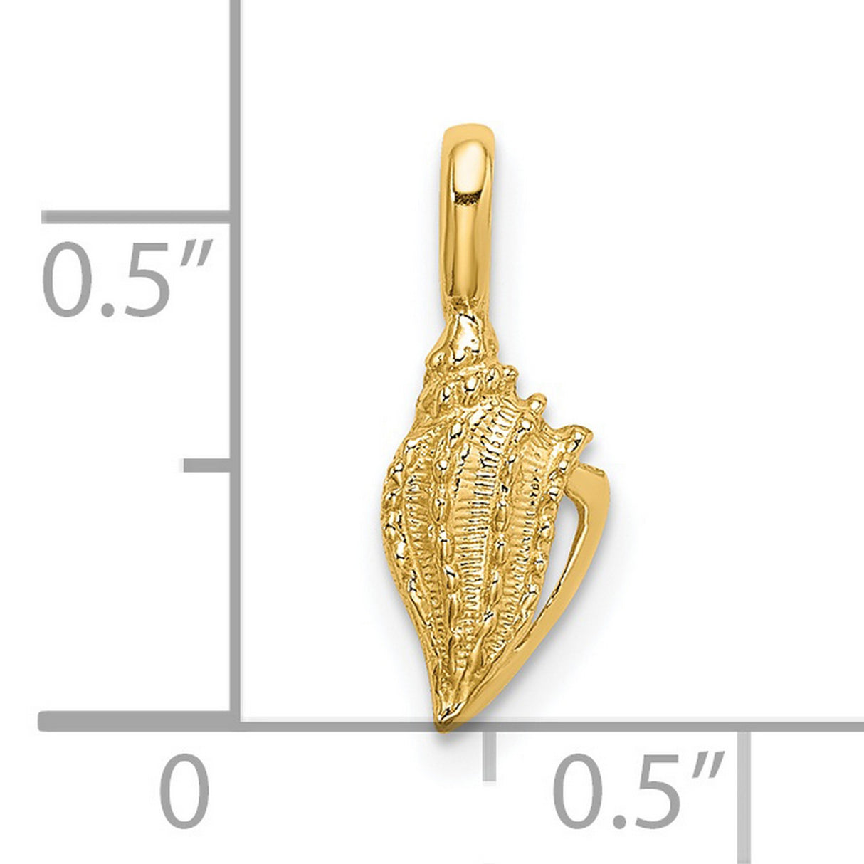 14k Yellow Gold Conch Shell Pendant, Ocean Inspired Nautical Charm for Women