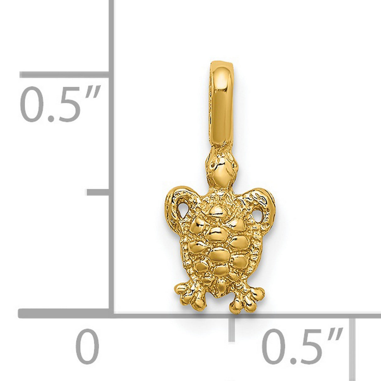 14k Yellow Gold Turtle Pendant, Detailed Sea Turtle Charm, Coastal Ocean Theme, Unisex Design