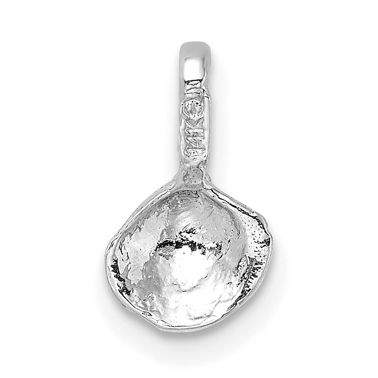 14k White Gold Scallop Shell Pendant, Camino de Santiago, Nautical Beach Travel Jewelry