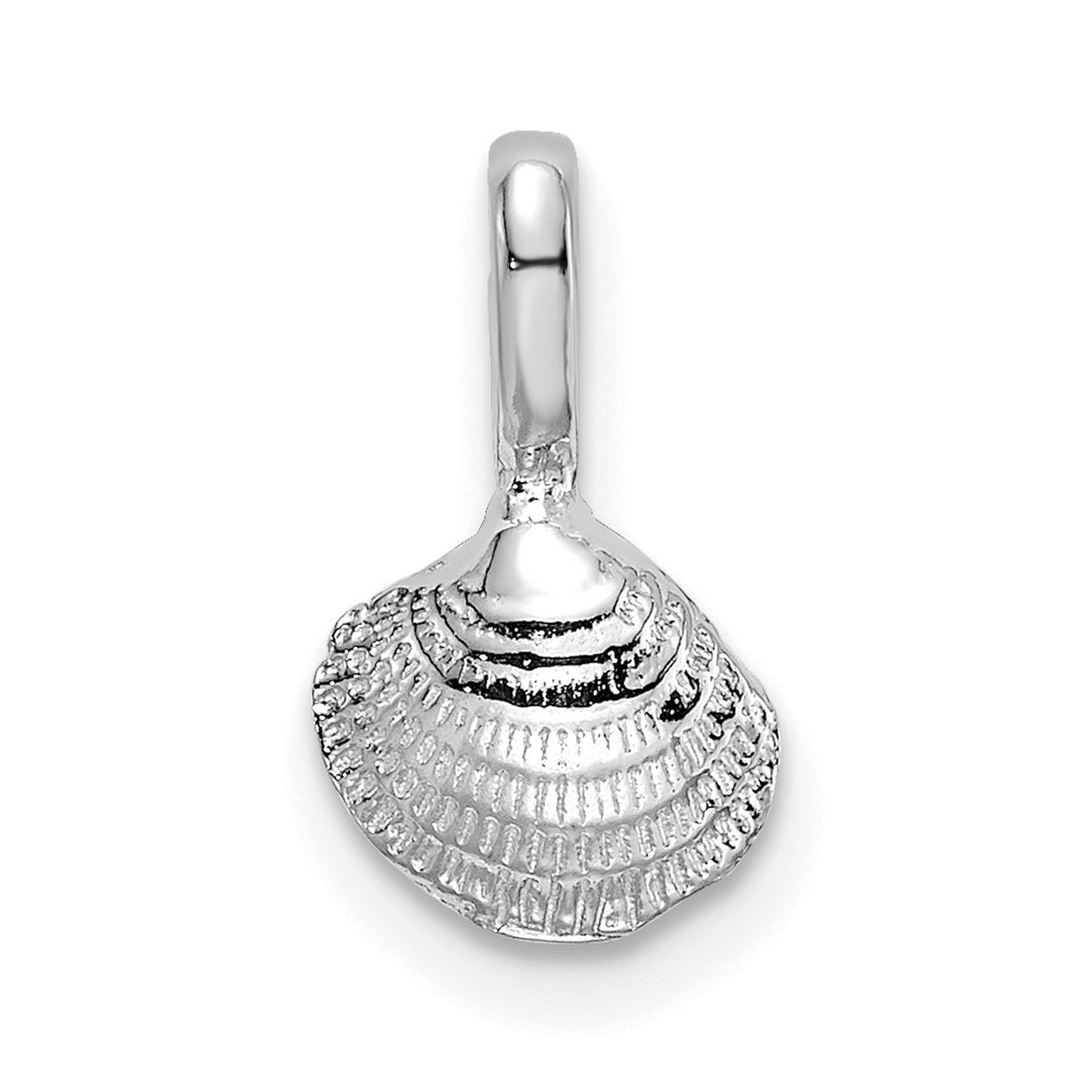 14k White Gold Scallop Shell Pendant, Camino de Santiago, Nautical Beach Travel Jewelry