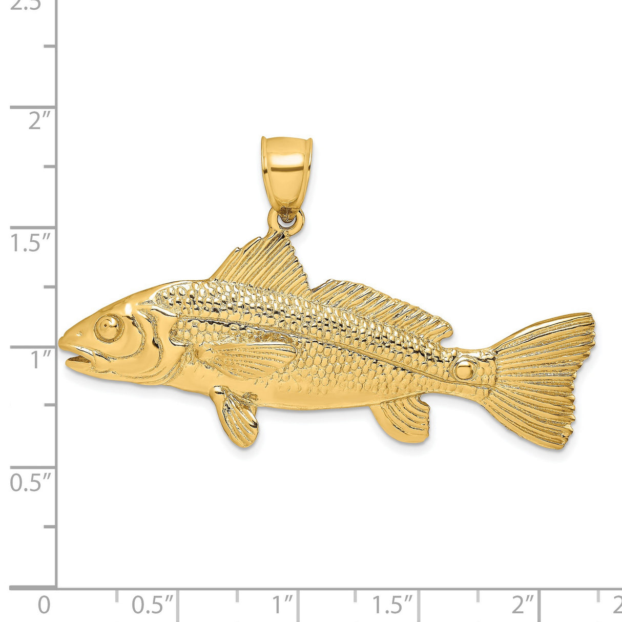 14k Yellow Gold Fish Pendant with Realistic Gamefish Design, Nautical Marine Theme