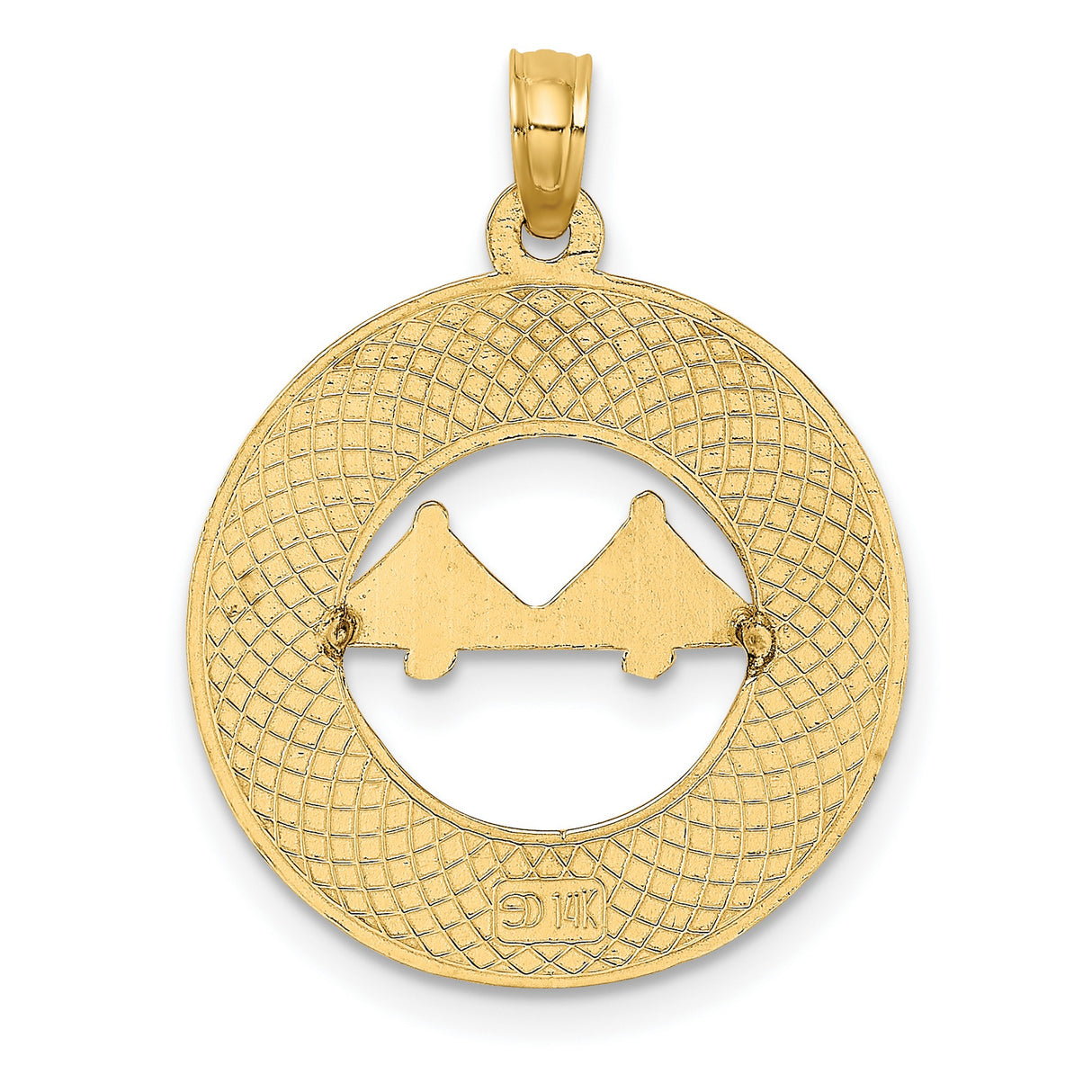 14k Yellow Gold Pendant with Charleston Suspension Bridge Cut-Out Design