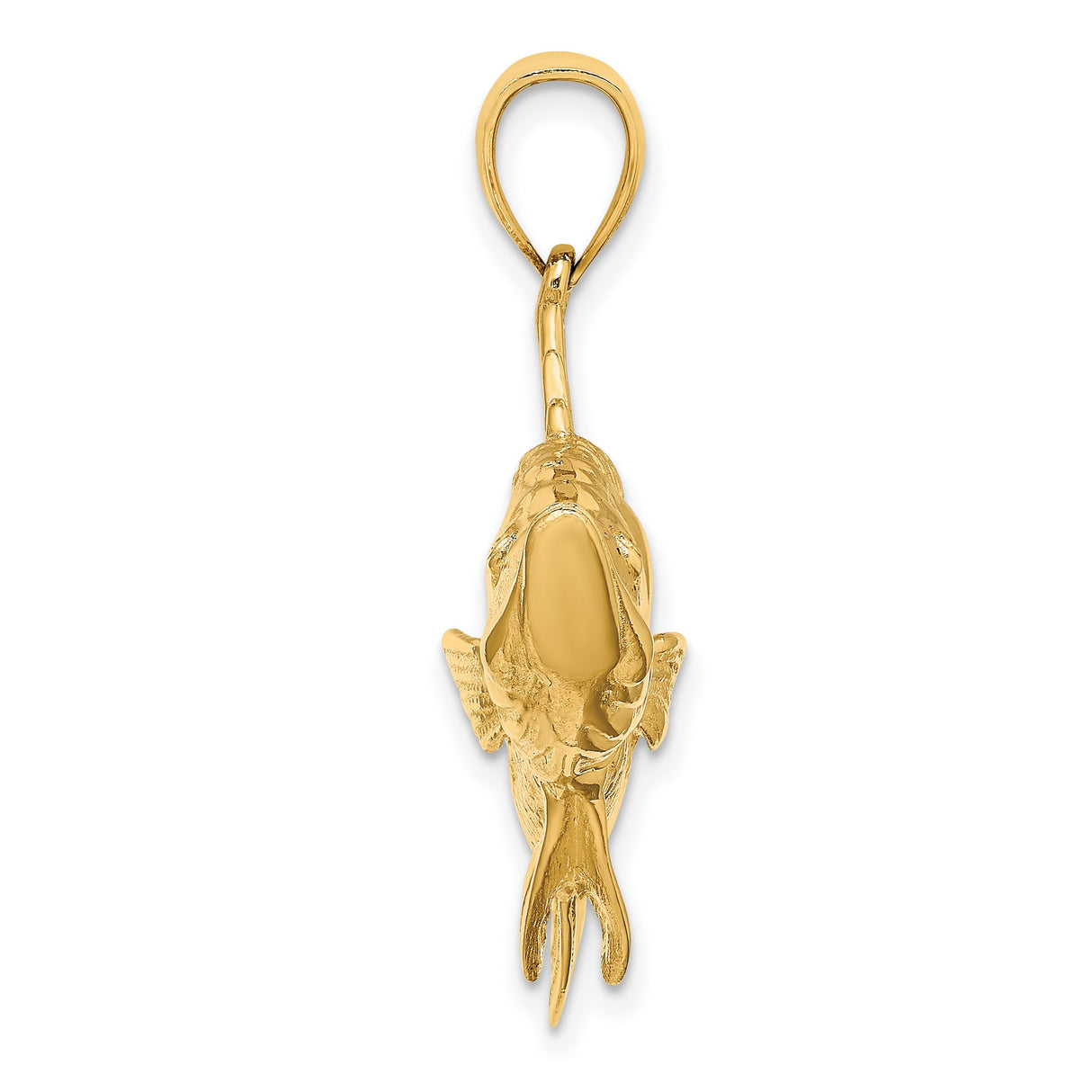 14k Yellow Gold Snook Pendant with Detailed Fish Design, Ocean-Inspired Angler Jewelry