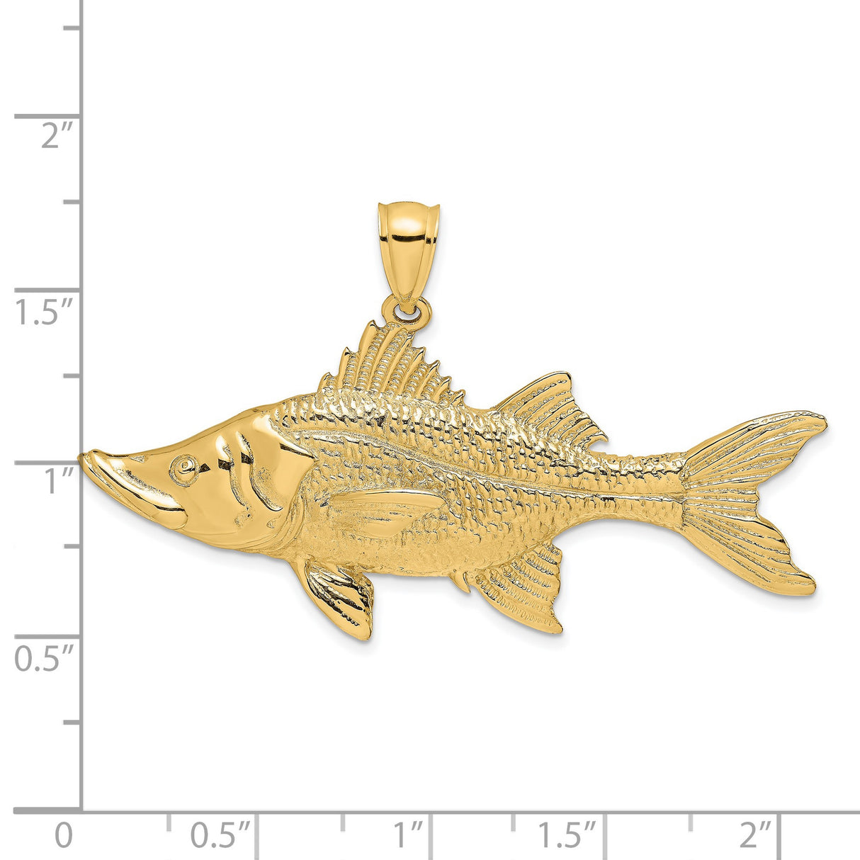 14k Yellow Gold Snook Pendant with Detailed Fish Design, Ocean-Inspired Angler Jewelry