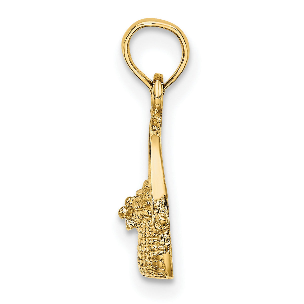 Nantucket Basket Charm Pendant in Real 14k Yellow Gold