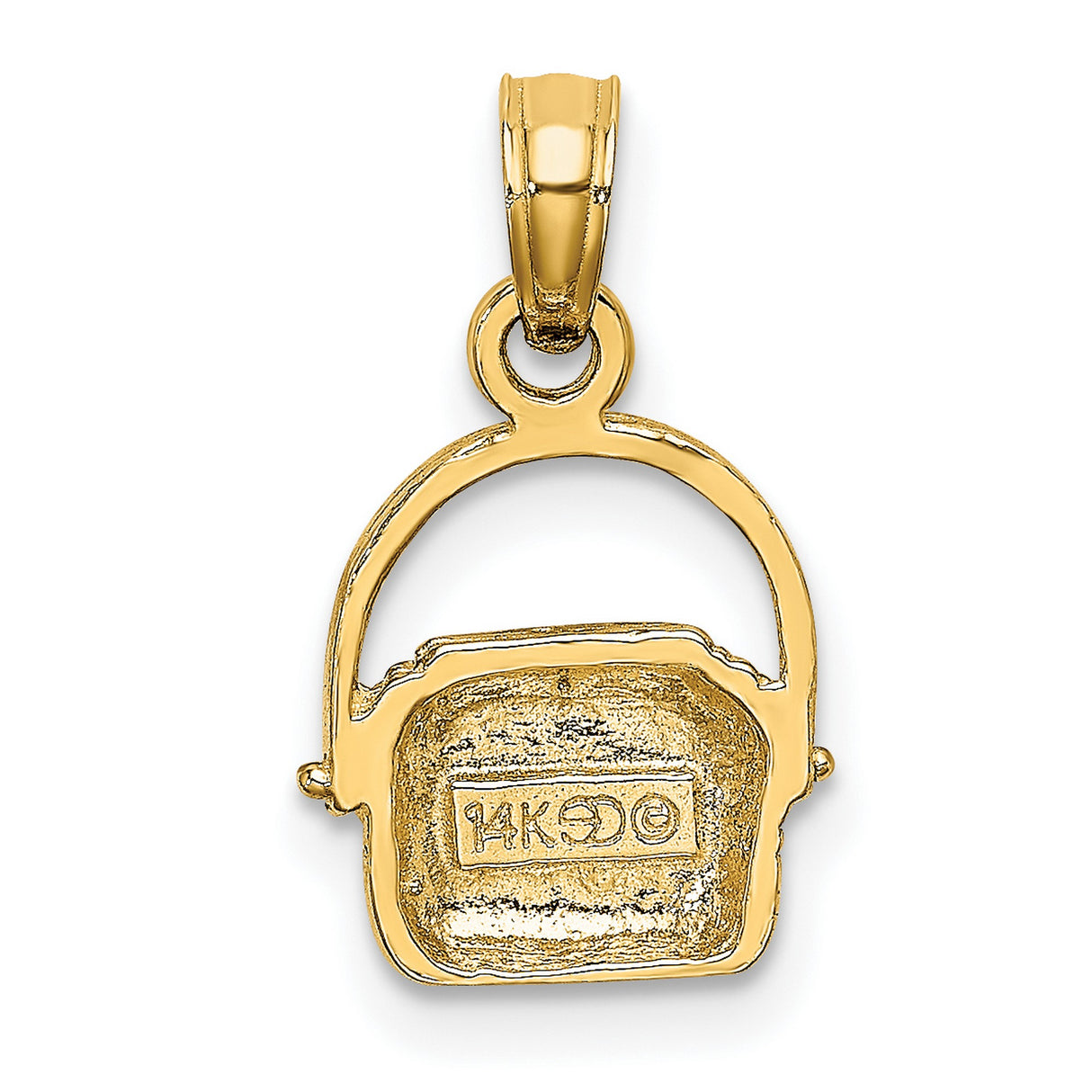 Nantucket Basket Charm Pendant in Real 14k Yellow Gold