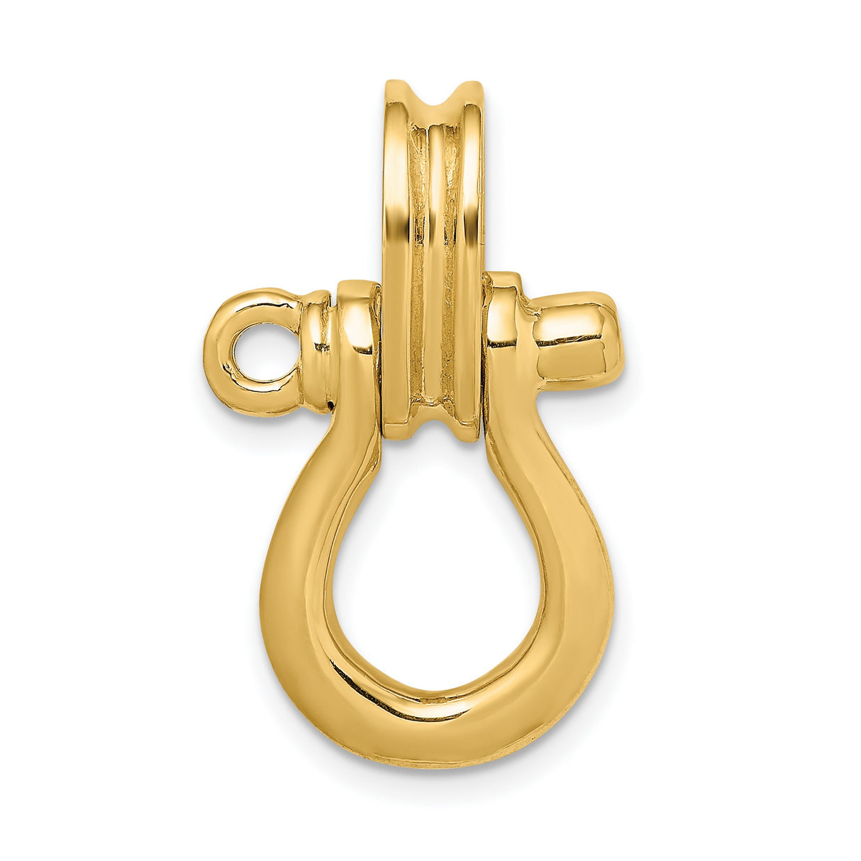 14k Yellow Gold Nautical Shackle Pendant, Maritime Symbol of Strength and Adventure for Men