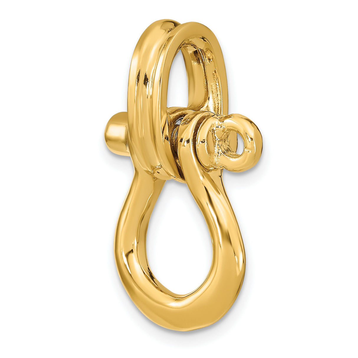 14k Yellow Gold Nautical Shackle Pendant, Maritime Symbol of Strength and Adventure for Men