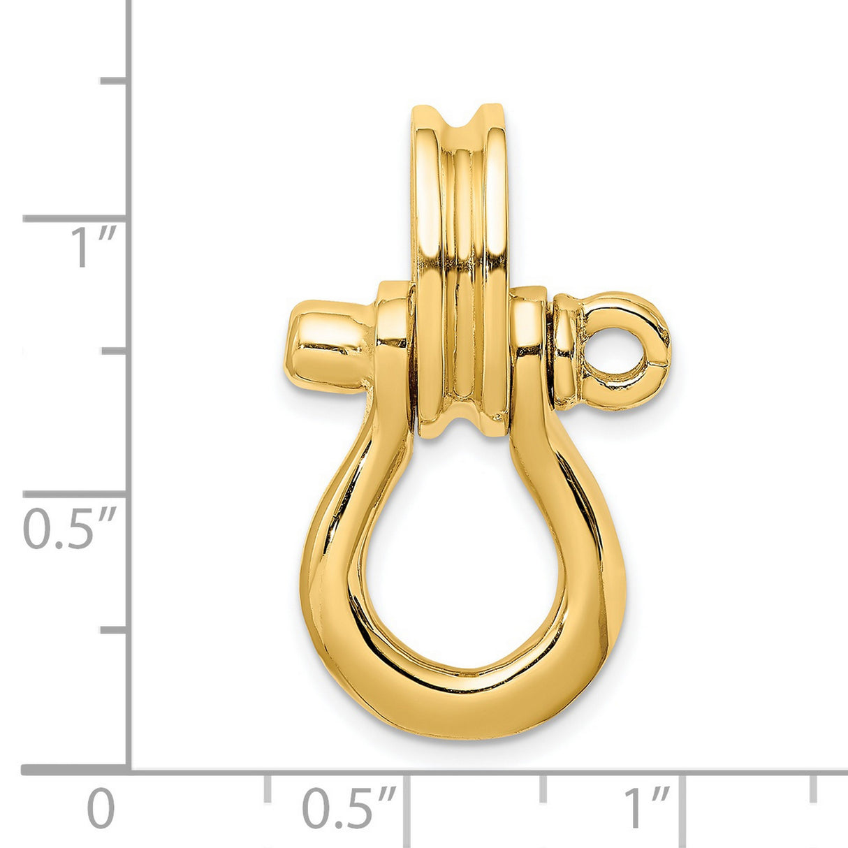 14k Yellow Gold Nautical Shackle Pendant, Maritime Symbol of Strength and Adventure for Men