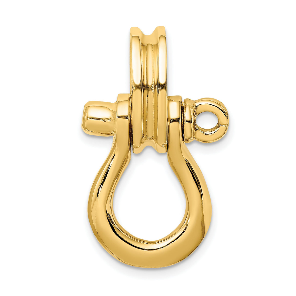 14k Yellow Gold Nautical Shackle Pendant, Maritime Symbol of Strength and Adventure for Men