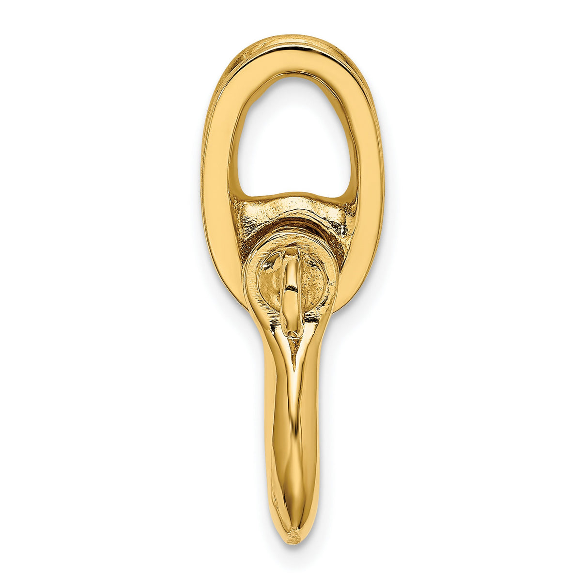 14k Yellow Gold Shackle Pendant, Polished U-Bolt Design, Nautical and Industrial Style for Men
