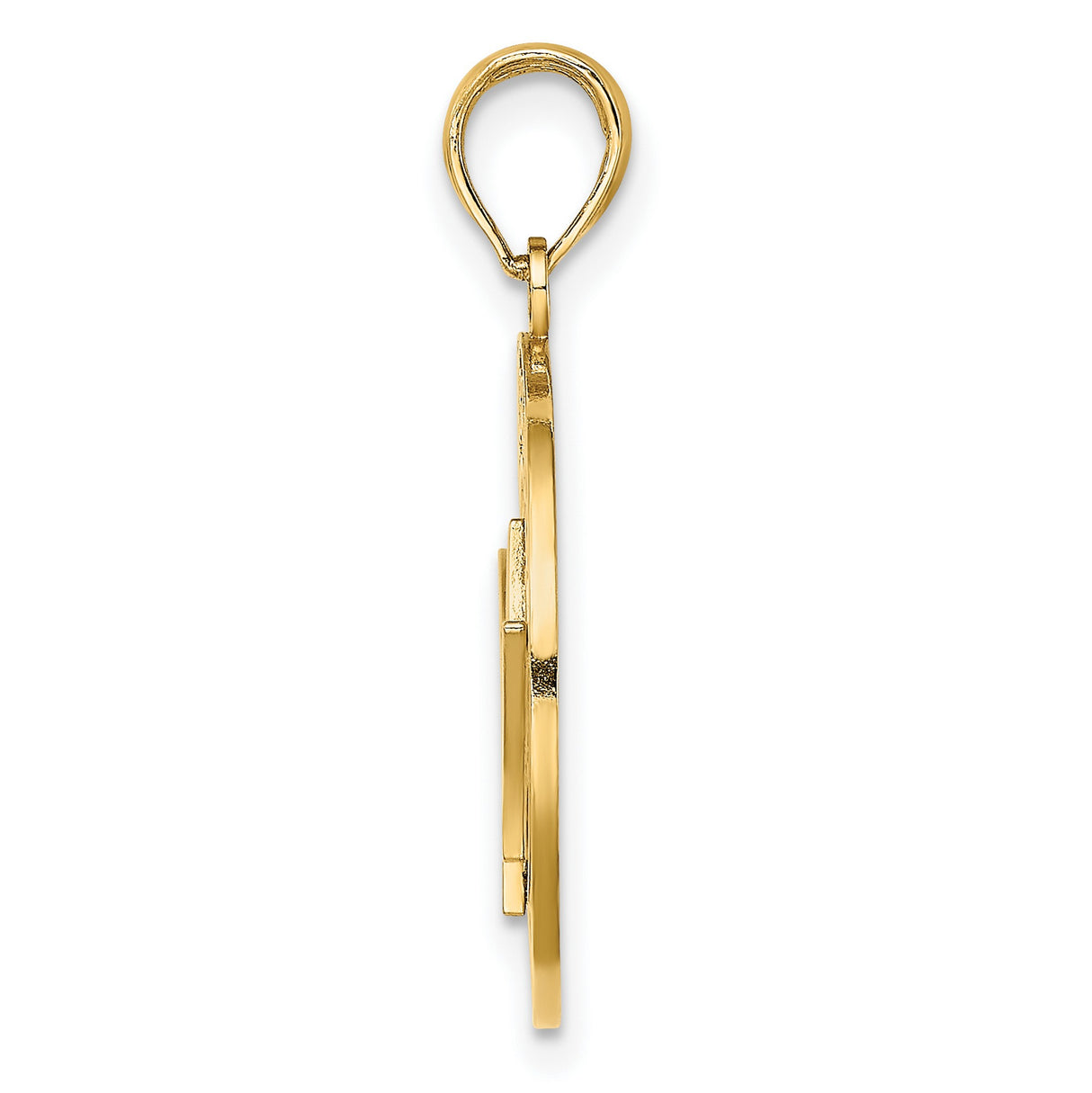 14k Yellow Gold Barbados Trident Pendant, Cultural Symbol Medallion for Men and Women