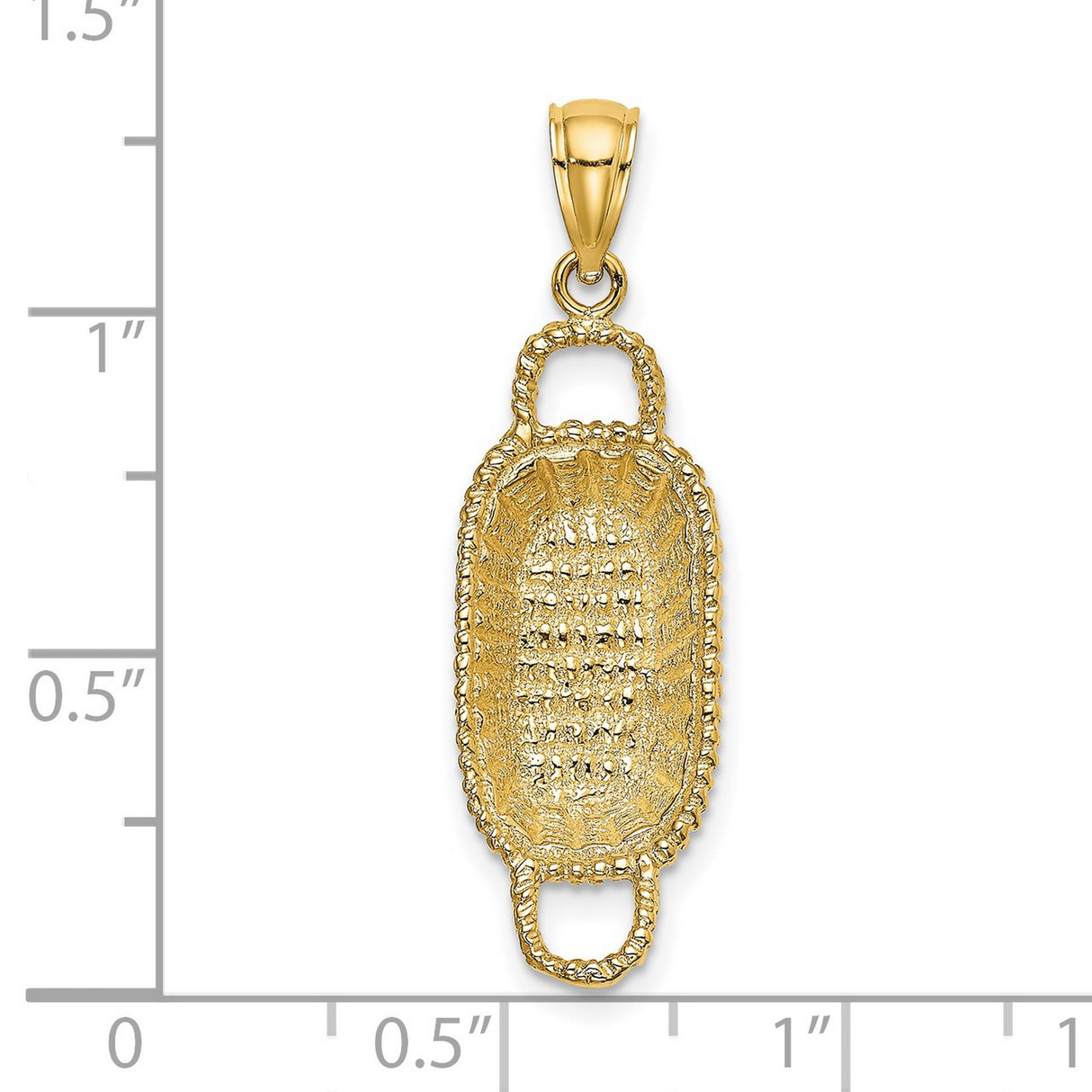 14k Yellow Gold Offering Plate Pendant with Woven Basket Texture, Religious Charm