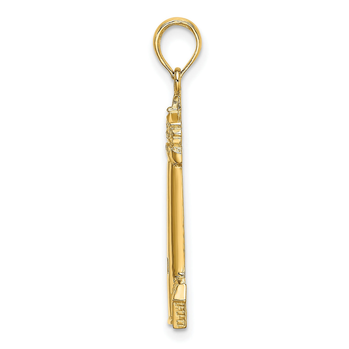 14k Yellow Gold Lighthouse Pendant, Nautical Charm Symbolizing Guidance and Protection