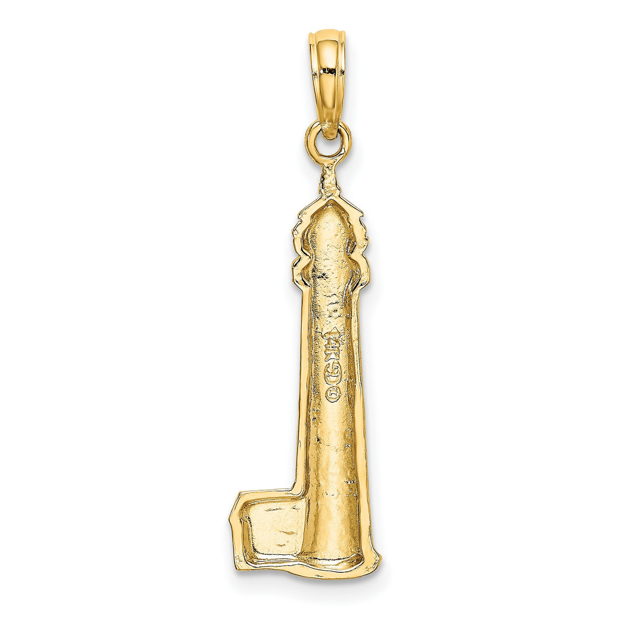 14k Yellow Gold Lighthouse Pendant, Nautical Charm Symbolizing Guidance and Protection