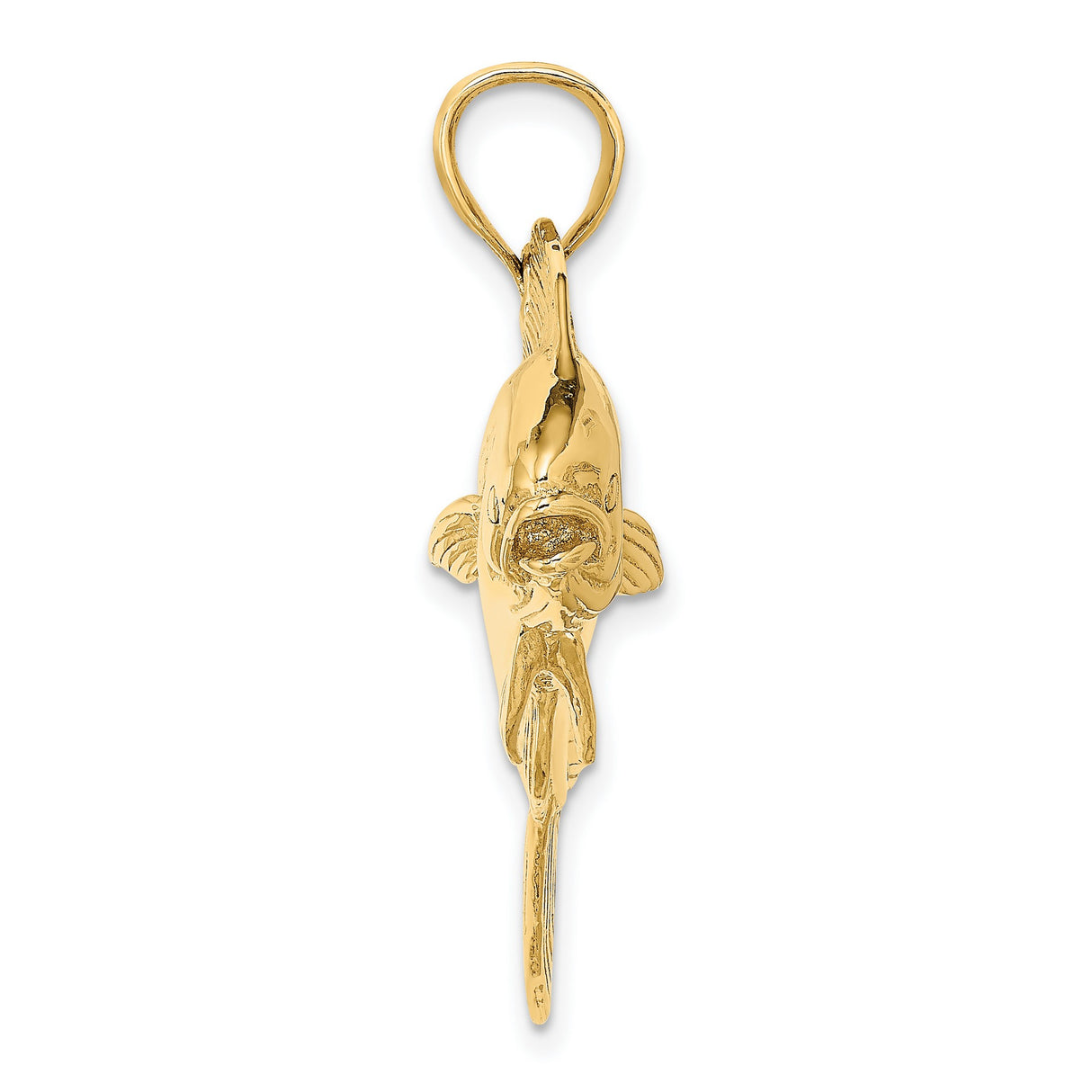 14k Yellow Gold Mahi Mahi Pendant, Nautical Marine Life Charm for Men or Unisex