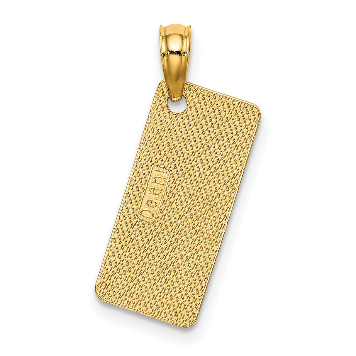 14k Yellow Gold Ocean City NJ Pendant, Rectangular New Jersey Charm, Coastal Travel Jewelry