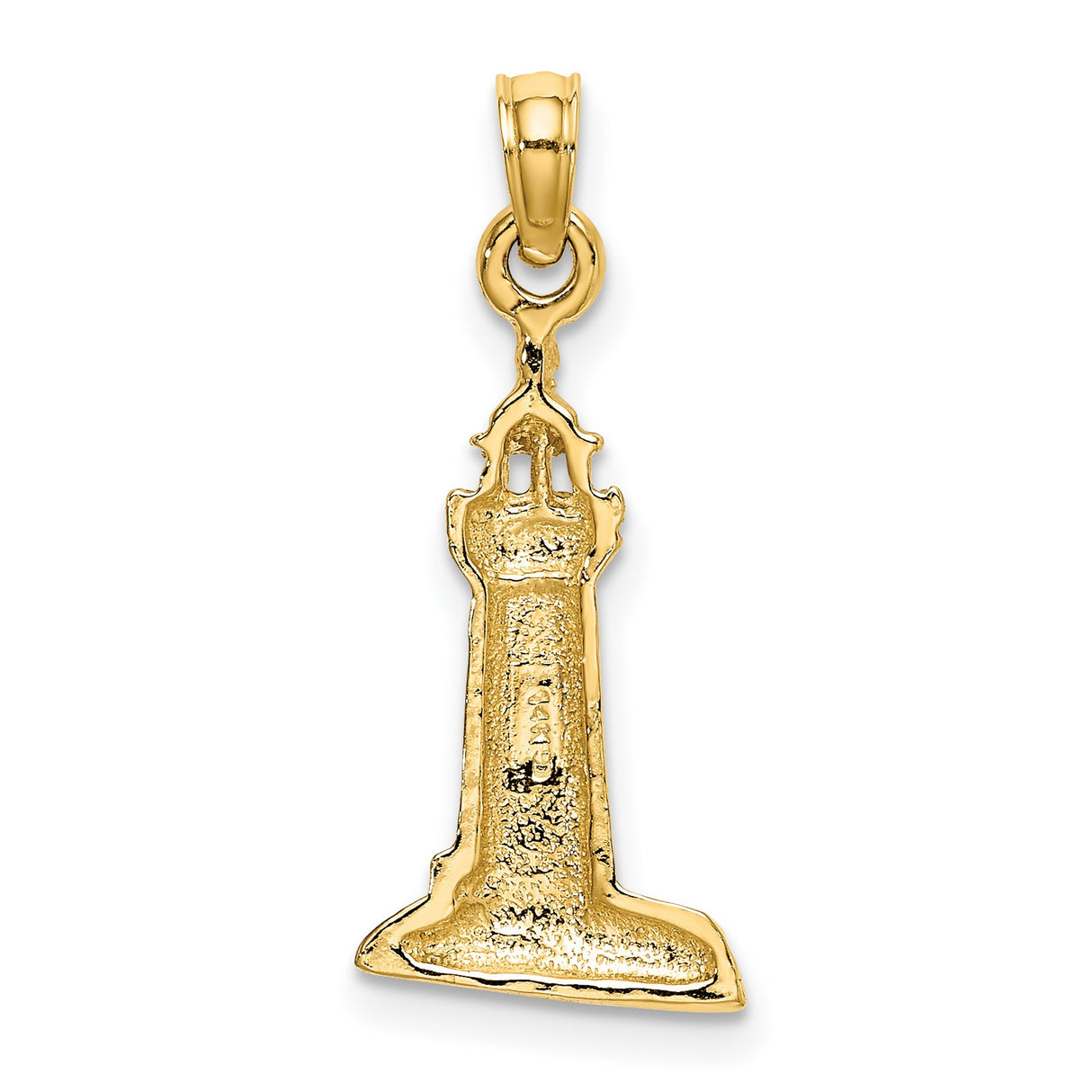 14k Yellow Gold Lighthouse Pendant, Coastal Nautical Charm Symbolizing Guidance and Strength