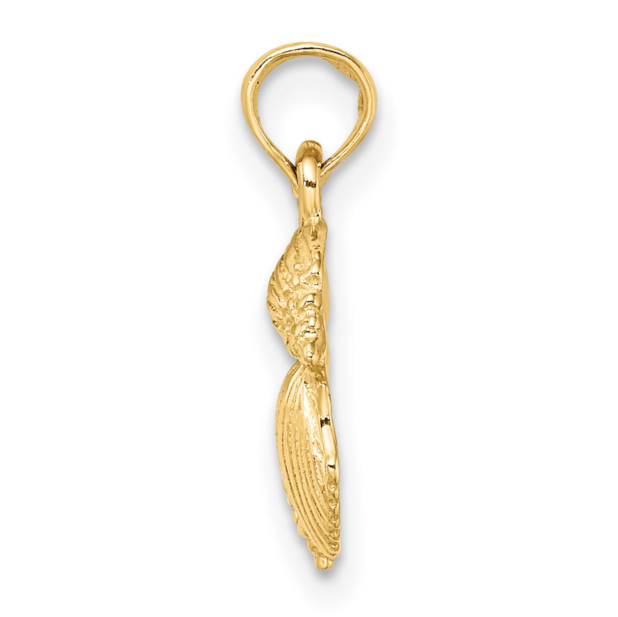 14k Yellow Gold Pendant with Sand Dollar, Starfish, and Seashell Charm, Nautical Beach Theme