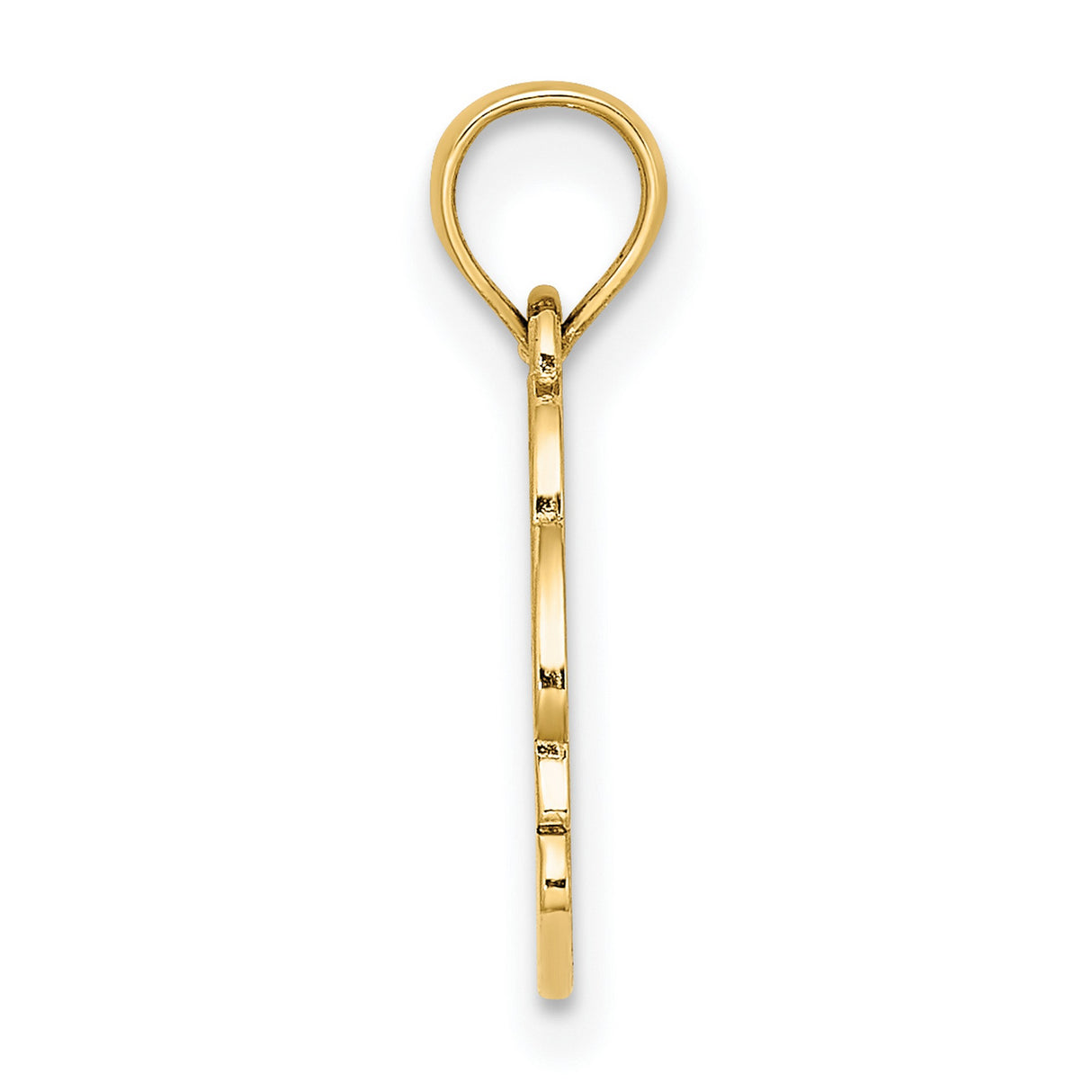 14k Yellow Gold Dolphin Pendant with Nags Head Engraving, Nautical Ocean Life Charm