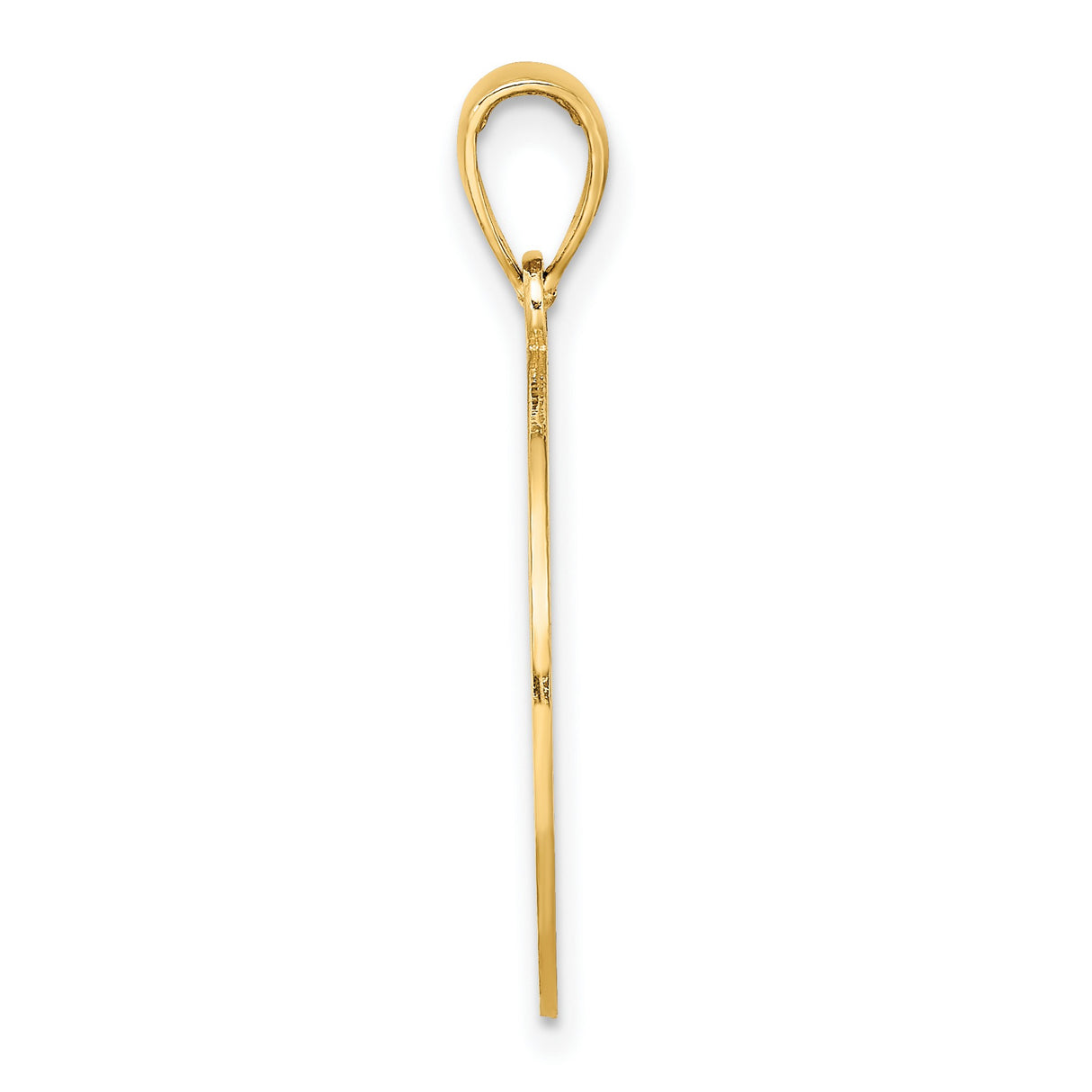 14k Yellow Gold St George Island Pendant with Heart-Shaped Dolphin Design