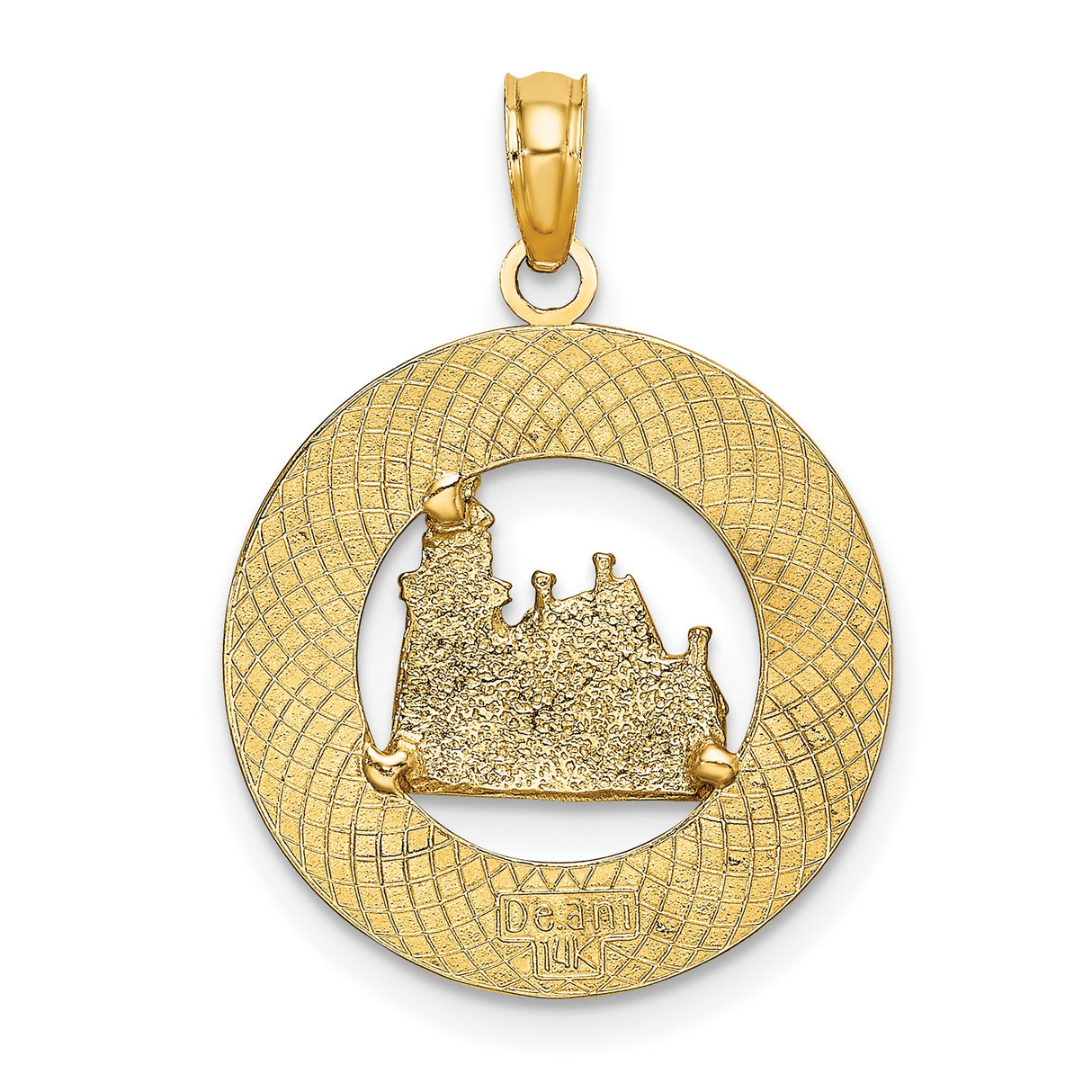 14k Yellow Gold Block Island Lighthouse Pendant, Nautical New England Charm, Rhode Island Keepsake