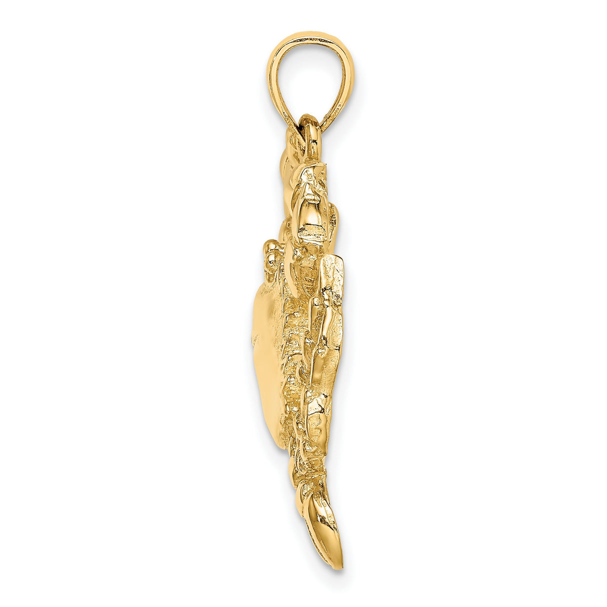 14k Yellow Gold Crab Pendant with Detailed Nautical Design, Symbol of Strength and Cancer Zodiac