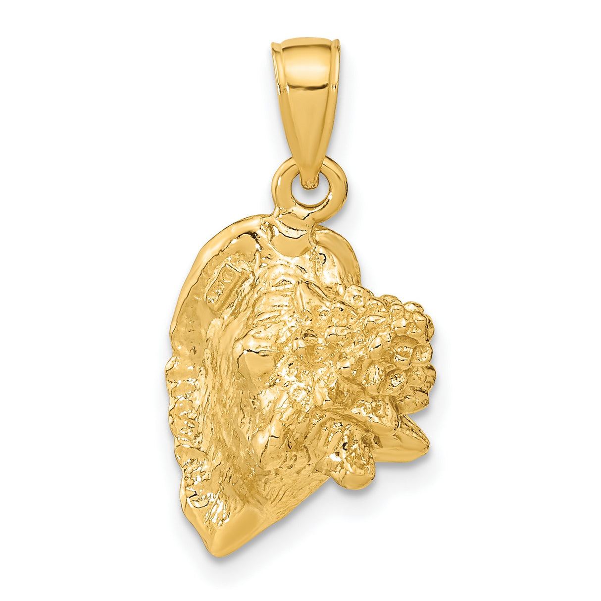 14k Yellow Gold Conch Shell Pendant, Nautical Beach Charm, Ocean-Inspired Jewelry