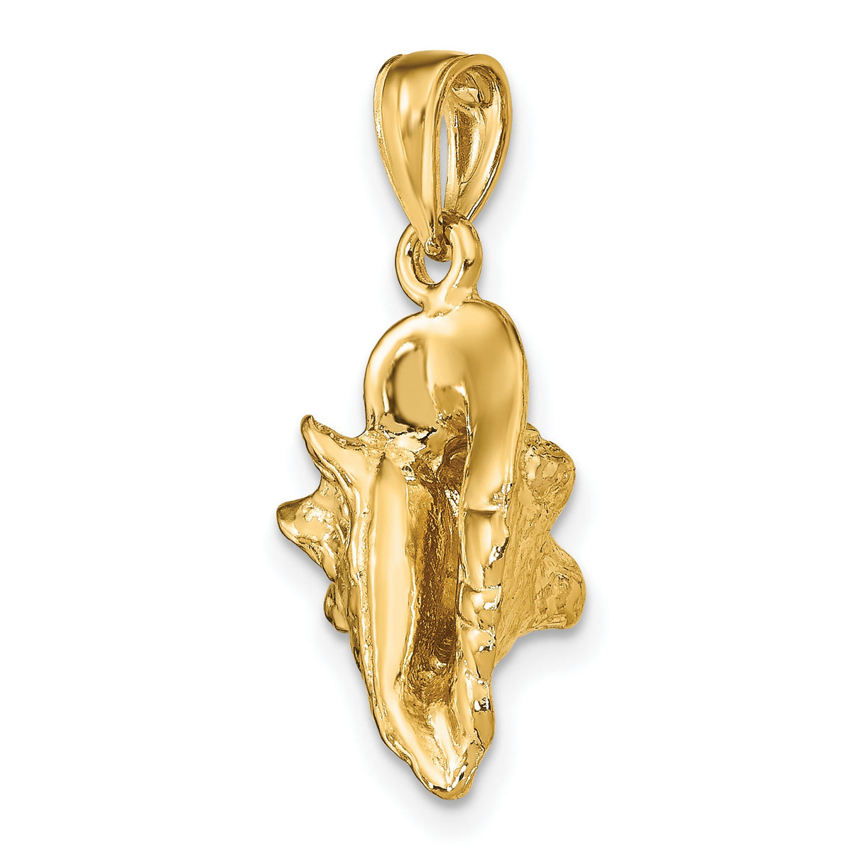 14k Yellow Gold Conch Shell Pendant, Nautical Beach Charm, Ocean-Inspired Jewelry
