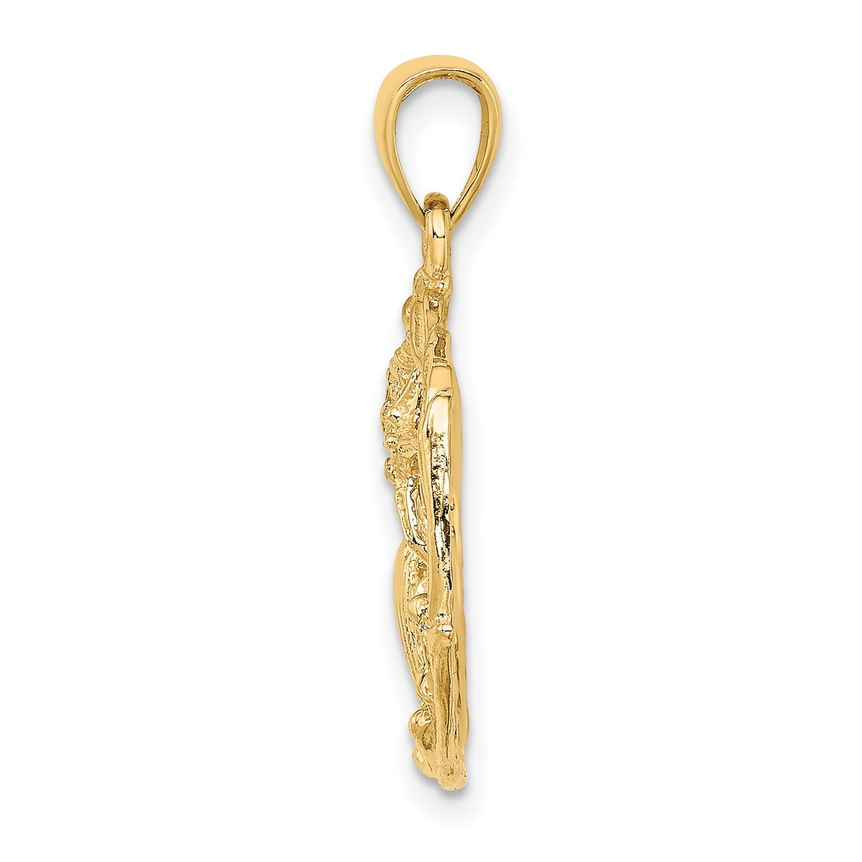 14k Yellow Gold Sea Life Pendant with Starfish, Seashells, and Crab Charm