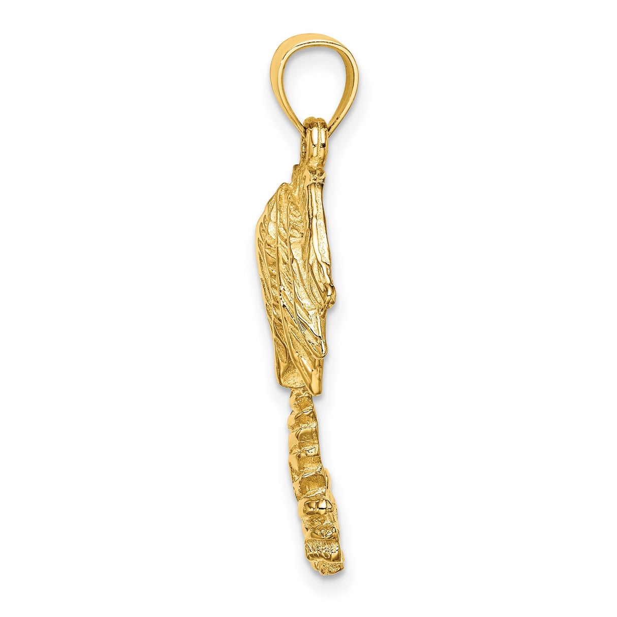 14k Yellow Gold Palm Tree Pendant with Textured Leaf and Trunk Detail, Tropical Theme for Women or Unisex