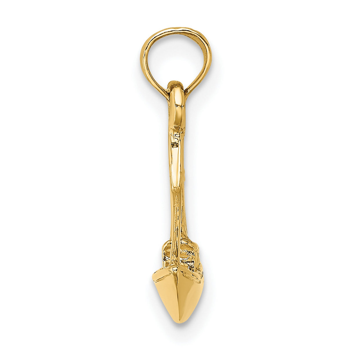 14k Yellow Gold Pendant, Stylized Fishing Boat Charm with Masts and Nets, Nautical Maritime Theme