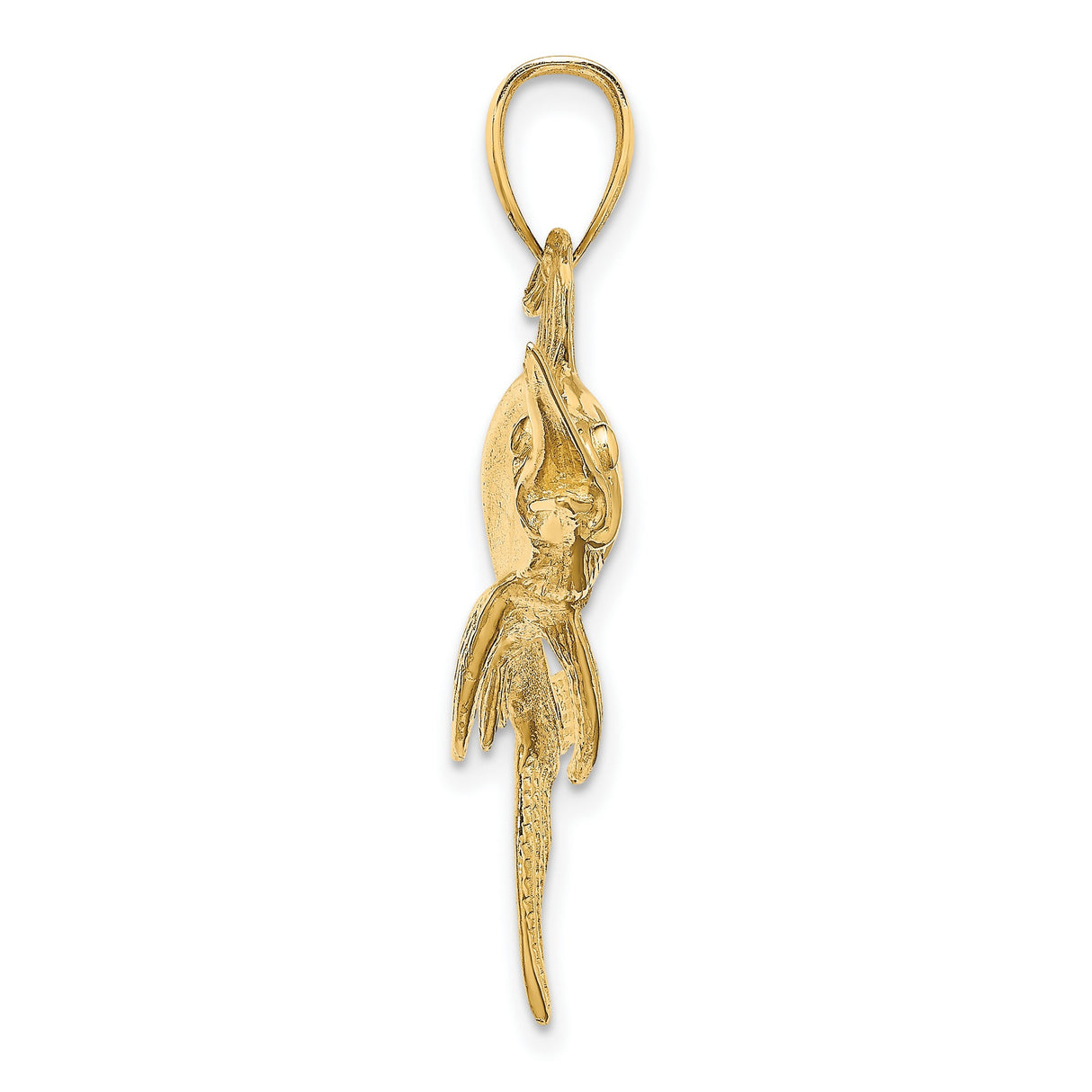 14k Yellow Gold Swordfish Pendant with Nautical Sea Life Design for Men or Unisex