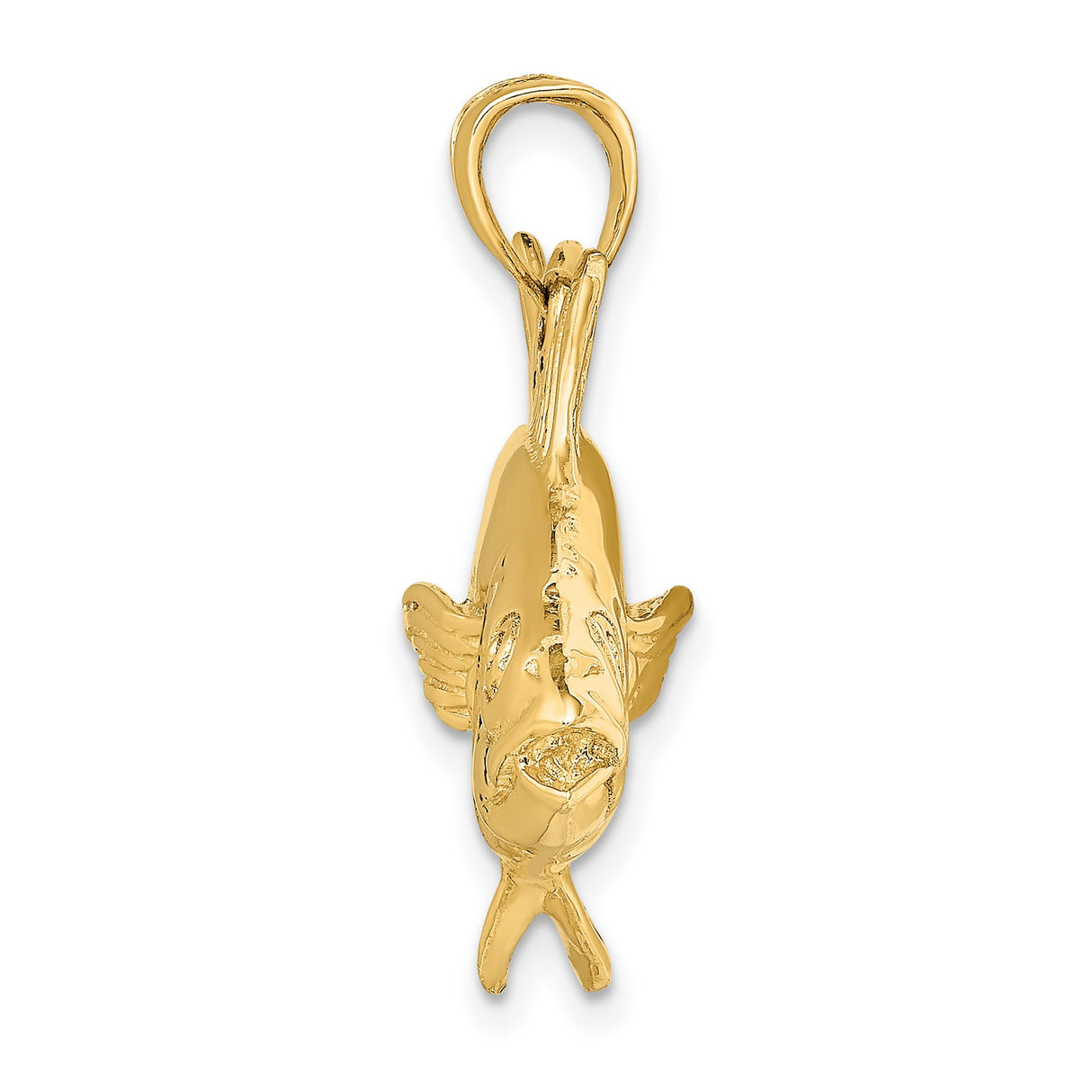 14k Yellow Gold Tuna Fish Pendant, Detailed Nautical Fishing and Ocean-Inspired Design