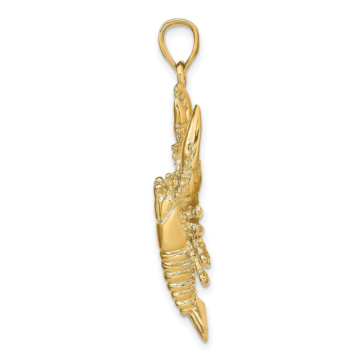 14k Yellow Gold Lobster Pendant, Nautical Marine Animal Charm, Ocean Life Theme