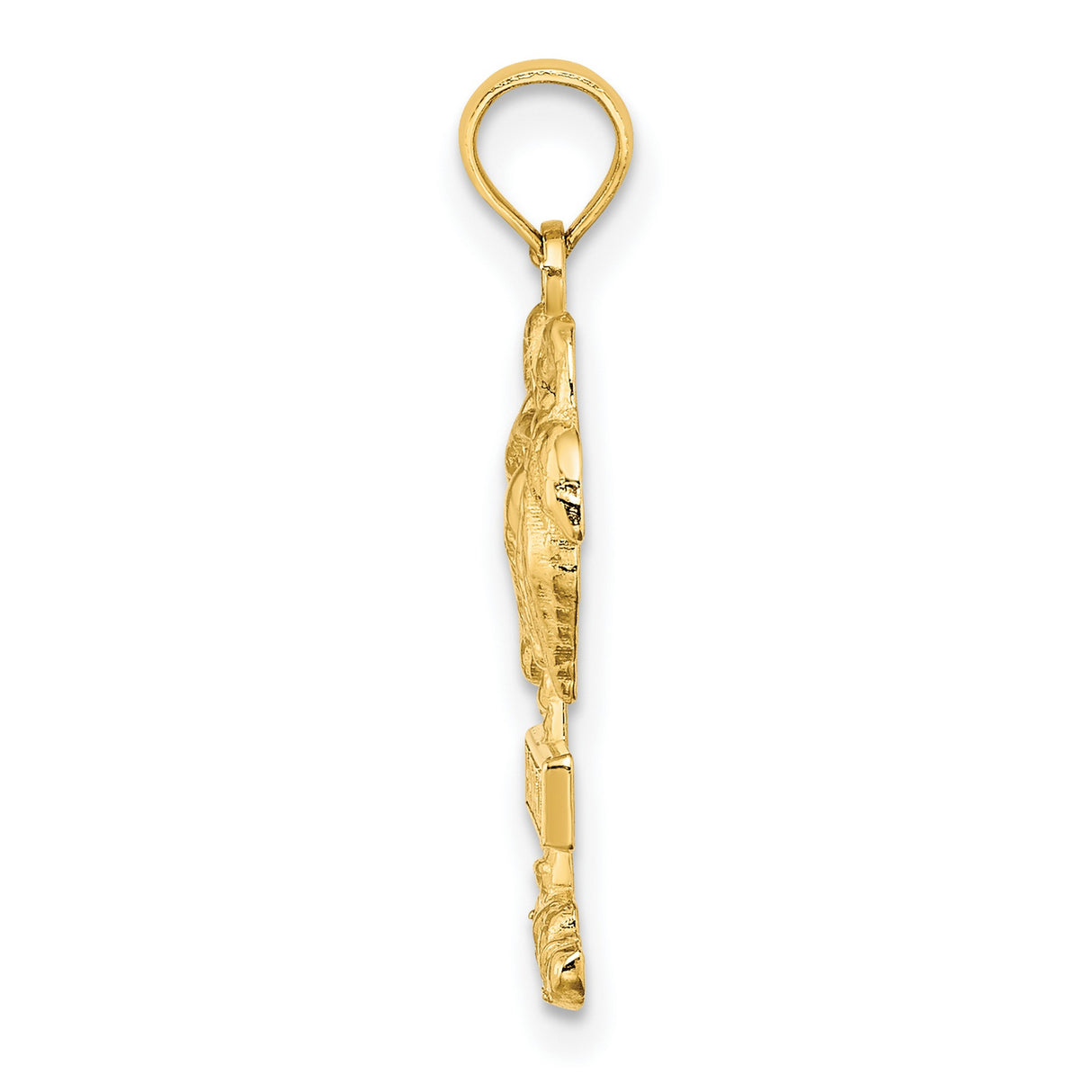 14k Yellow Gold Palm Tree Pendant, Tropical Hawaiian Charm, Ocean-Inspired Beach Jewelry