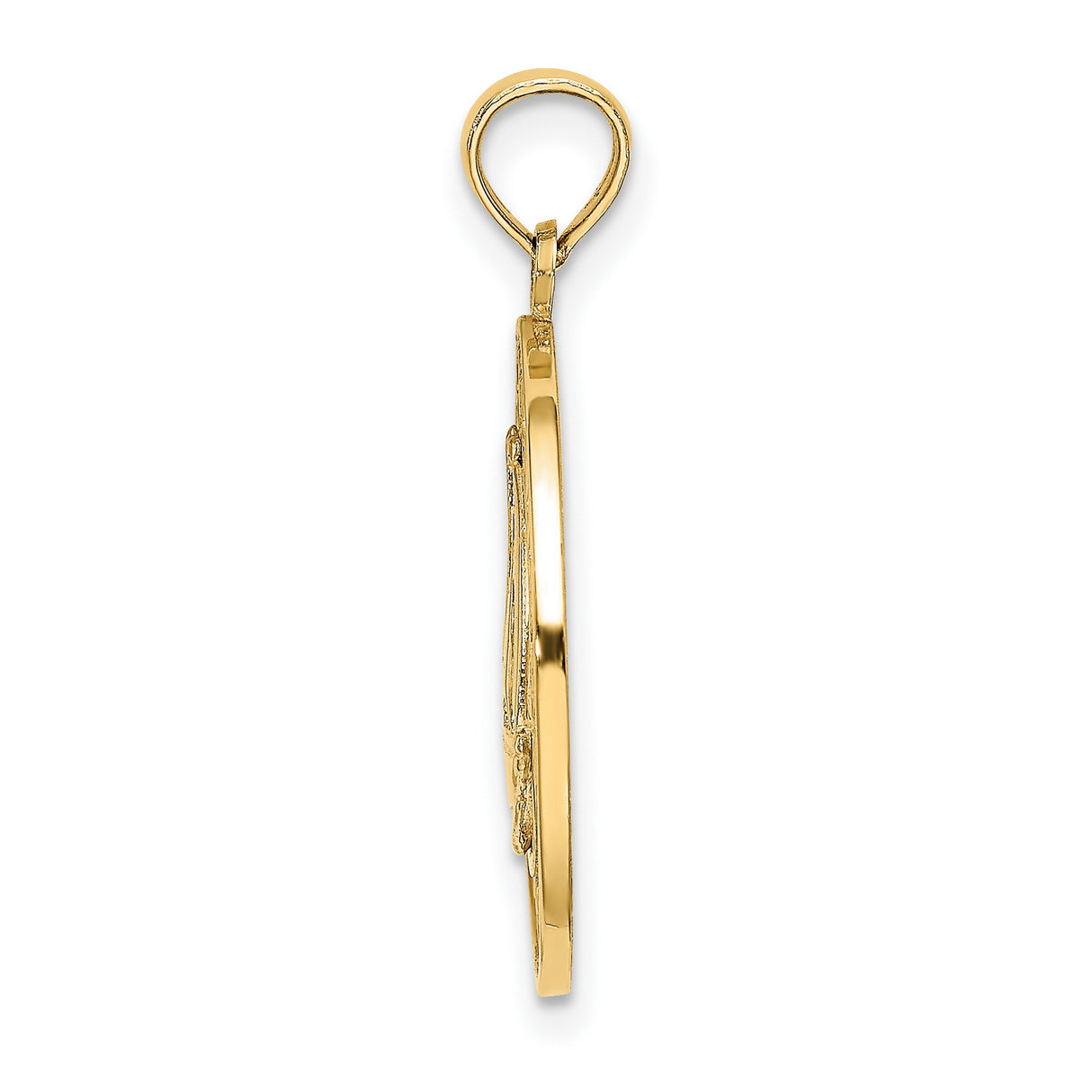14k Yellow Gold Sailboat Pendant with Turks and Caicos Engraving, Nautical Travel Charm