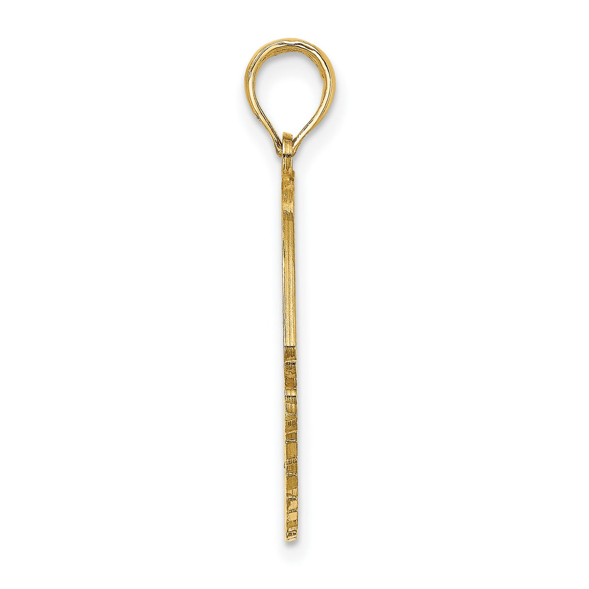 14k Yellow Gold Tropical Fish Pendant with St Thomas Engraving, Nautical Island Charm