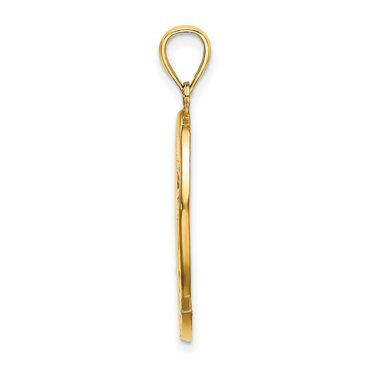 14k Yellow Gold Pendant with Jumping Dolphin, Wave, and Sun Design, Tropical Island Charm