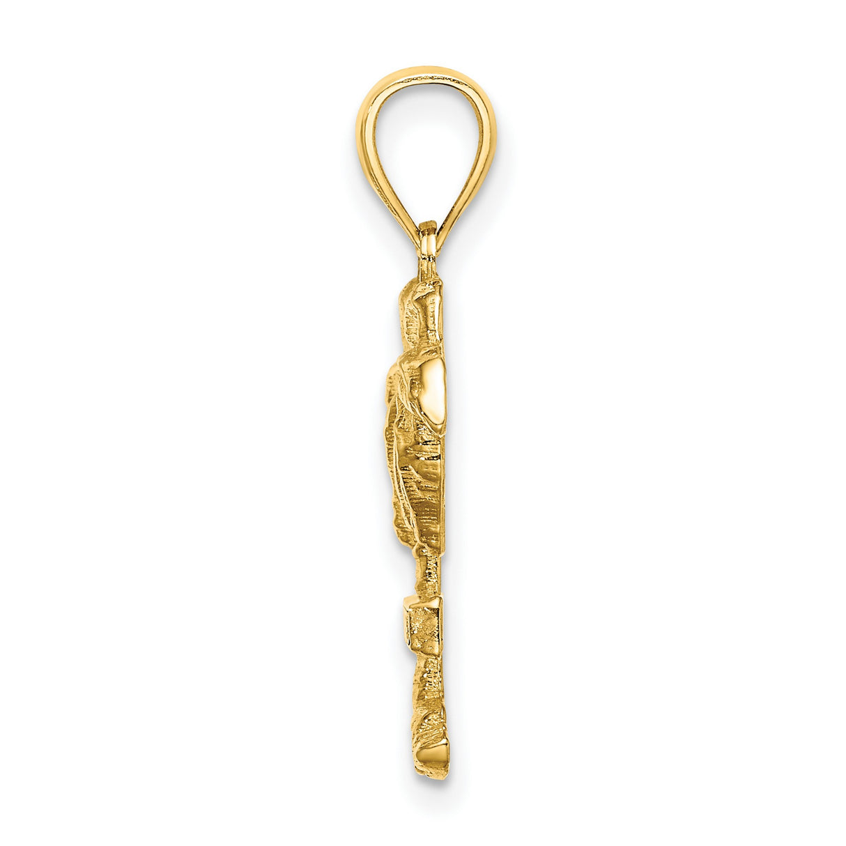14k Yellow Gold Palm Tree Pendant, Curacao Tropical Island Charm for Women or Unisex Wear