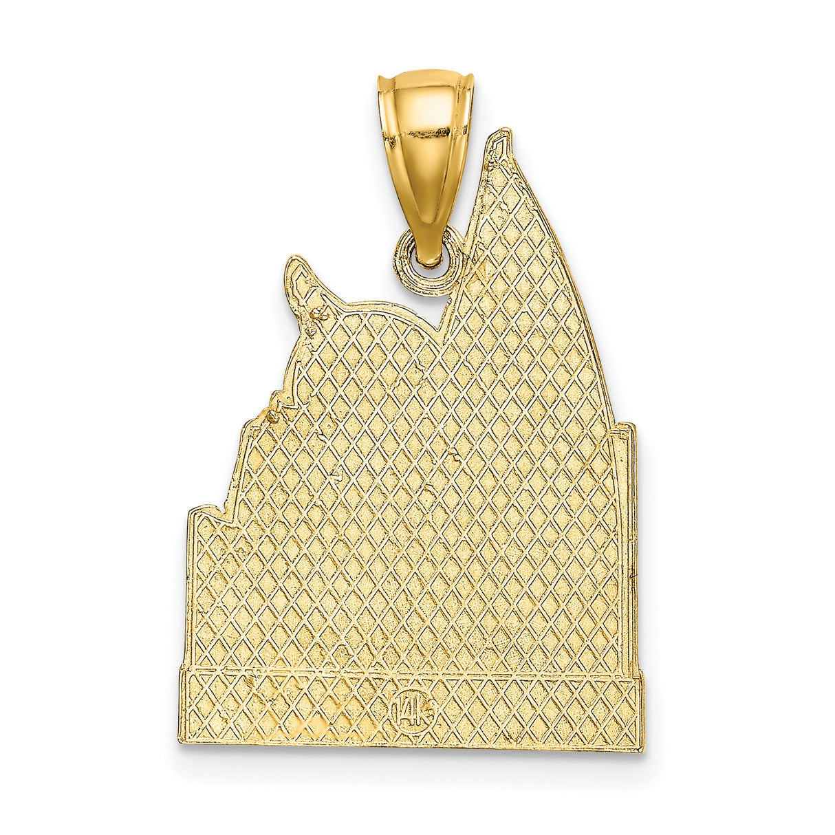 14k Yellow Gold Curacao Pendant with Sailboat, Seagull, Sun and Island Landscape