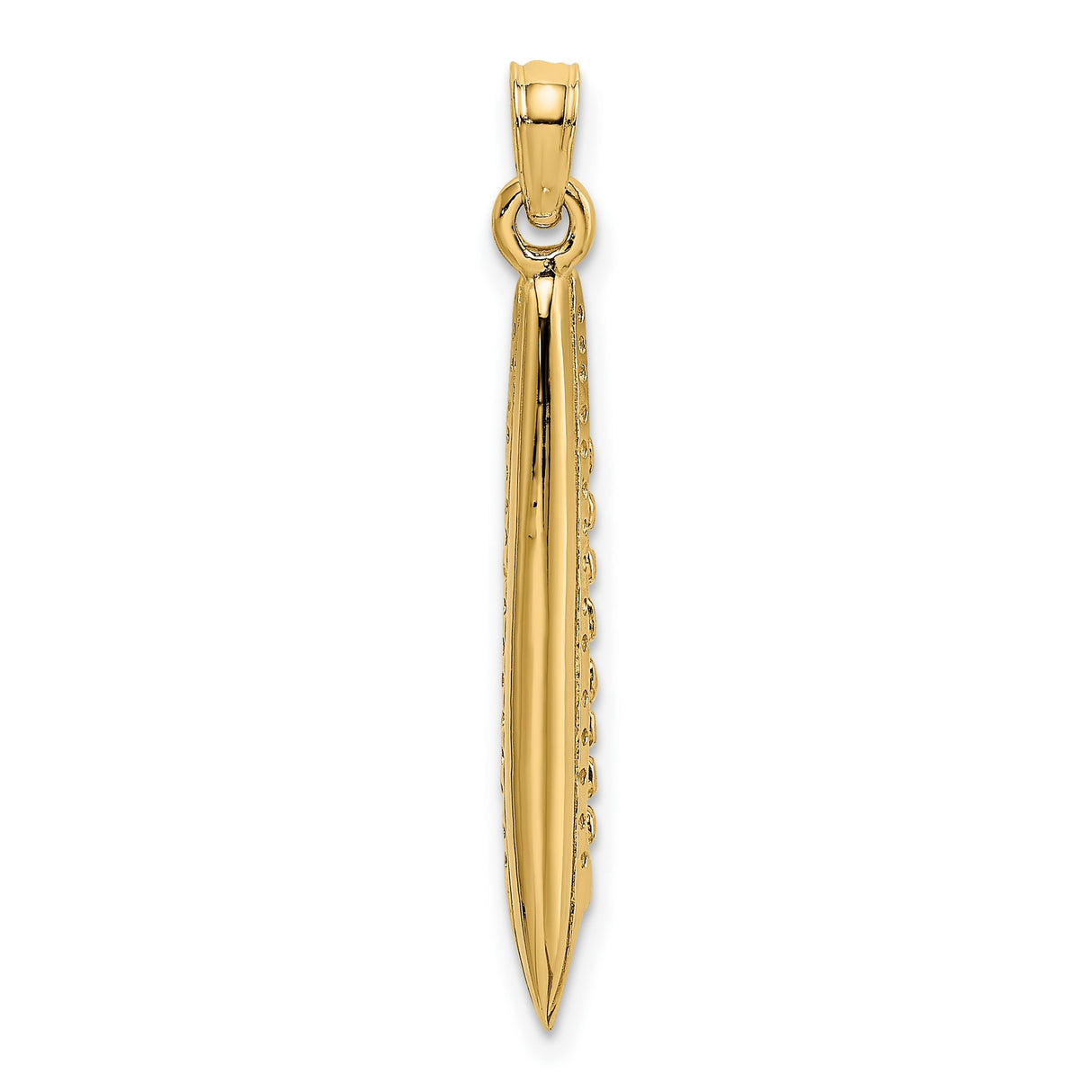 14k Yellow Gold Submarine Pendant Charm with Conning Tower Detail, Nautical Military Jewelry
