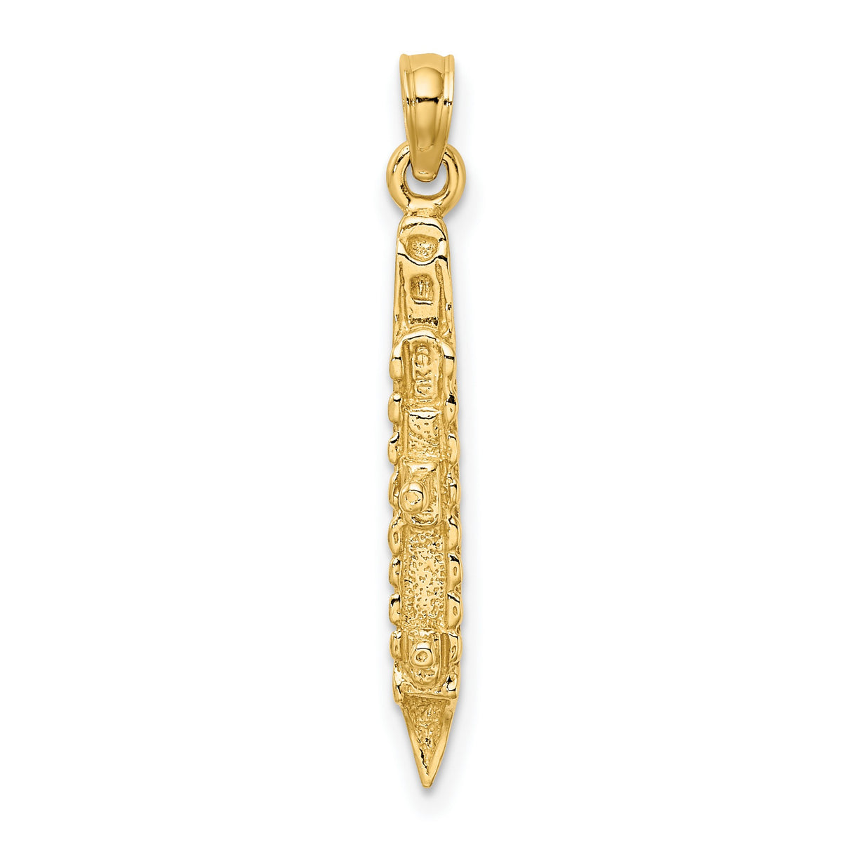 14k Yellow Gold Submarine Pendant Charm with Conning Tower Detail, Nautical Military Jewelry