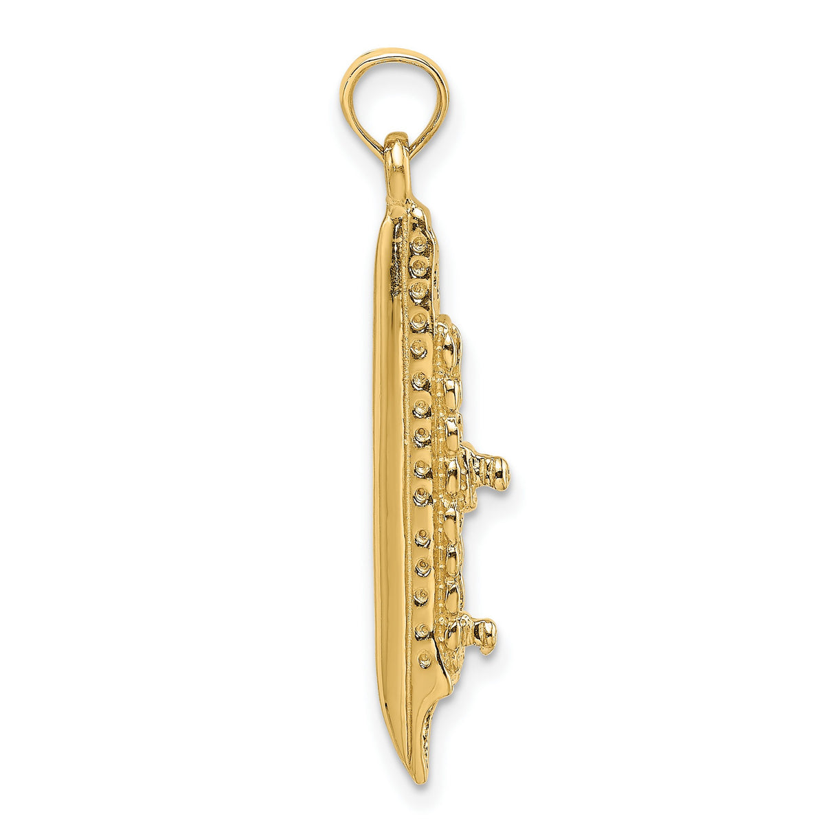14k Yellow Gold Submarine Pendant Charm with Conning Tower Detail, Nautical Military Jewelry