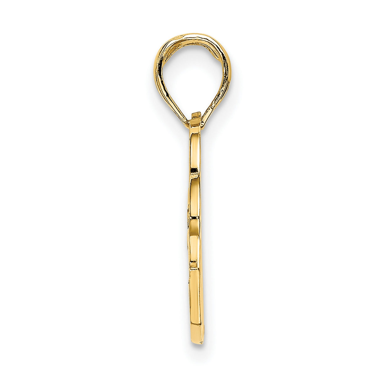 14k Yellow Gold Dolphin Pendant with San Diego Engraving, Ocean Nautical Theme